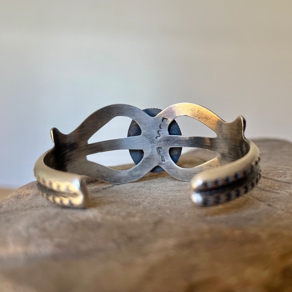 Vintage Navajo Sterling Silver Turquoise Bracelet Cuff Martha Cayatineto #2 - Picture 11 of 12